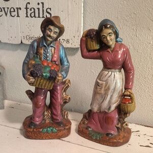 Vintage Farmer and Wife Figurines
